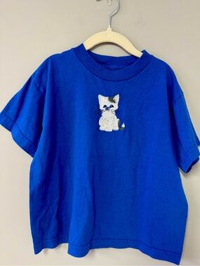 Garanimals Royal Blue Tee with White Cat Embroidery